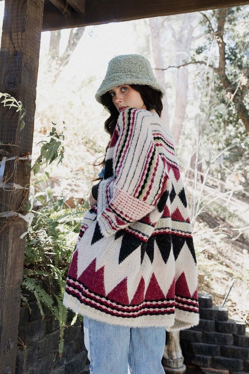 Faux Hair Aztec Pocket Ruana - Image 8
