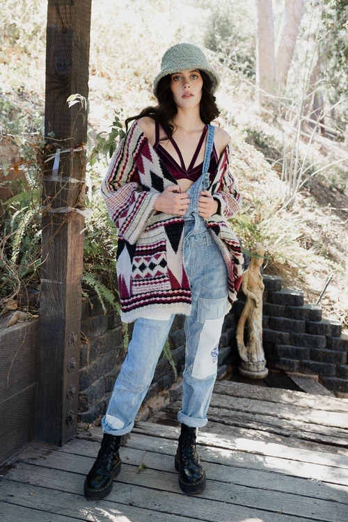 Faux Hair Aztec Pocket Ruana - Image 7