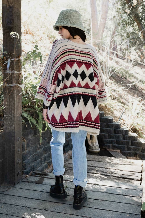 Faux Hair Aztec Pocket Ruana - Image 6