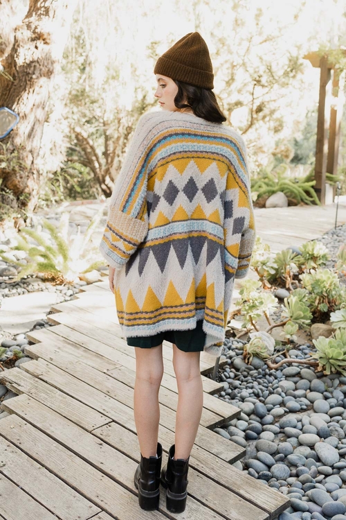Faux Hair Aztec Pocket Ruana - Image 10