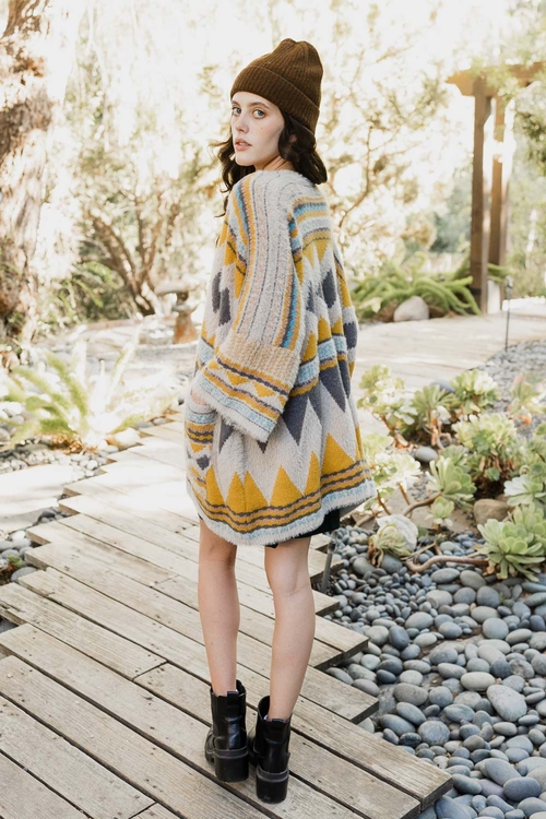Faux Hair Aztec Pocket Ruana - Image 11