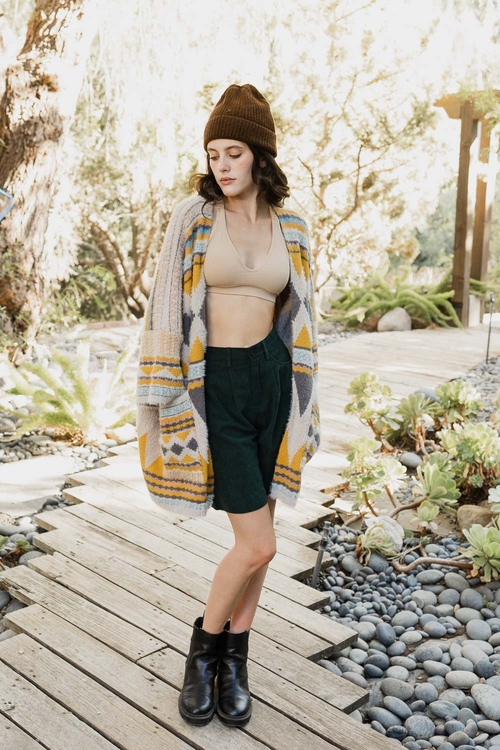 Faux Hair Aztec Pocket Ruana - Image 12
