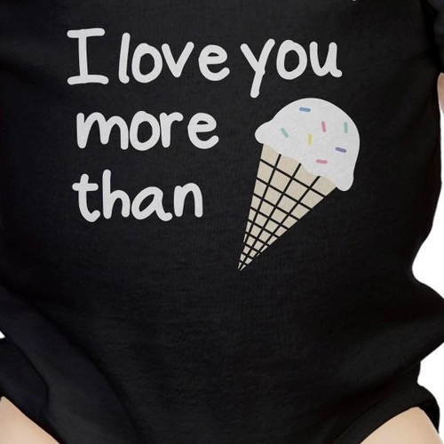 Dear Dad Icecream Cute Black Baby Bodysuit Unique - Image 2