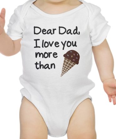 Dear Dad Icecream White Funny Design Baby Onesie