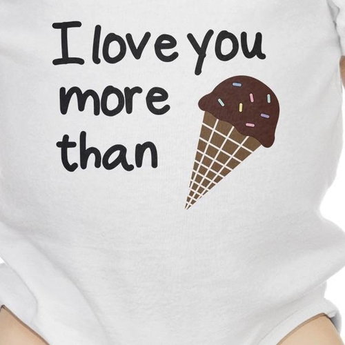 Dear Dad Icecream White Funny Design Baby Onesie - Image 2