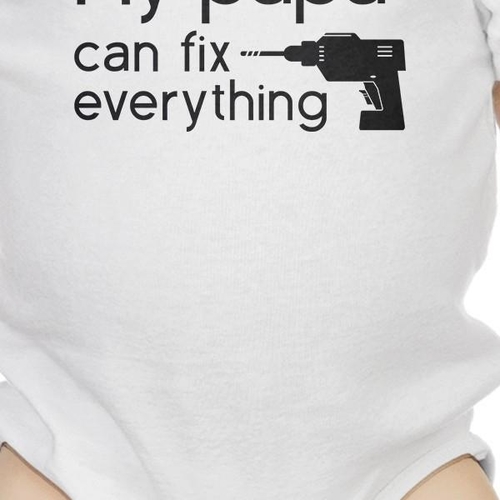 My Papa Fix White Cute Baby Bodysuit Cute Gifts - Image 2