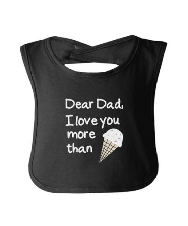 Dear Dad Icecream Cute Black Baby Bib Unique