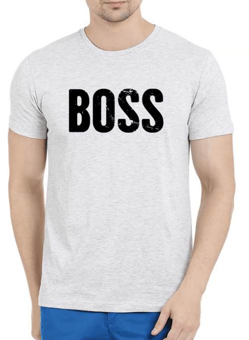Boss Half Sleeves Melange T-shirt - Image 2