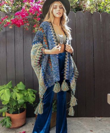 Cuddle Season Crochet Patterned Ruana