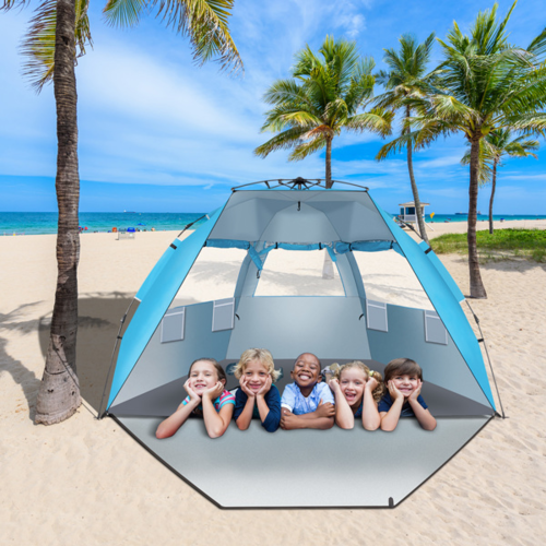 Outdoor Camping Fiberglass Pole Oxford Cloth Beach Tent - Image 2