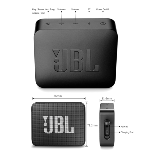 IPX7 Waterproof JBL GO 2 Wireless Bluetooth Speaker for Outdoor - Image 5