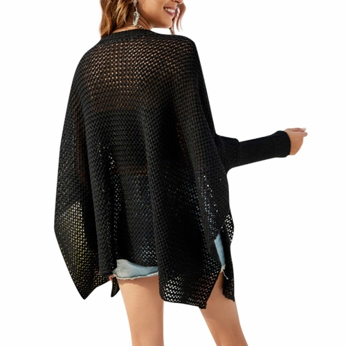 Womens Boxy Batwing Open Knit Sweater - Image 5