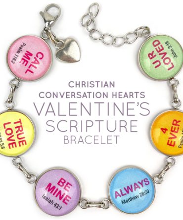 Christian Conversation Hearts Valentine's Scripture Bracelet – Glass