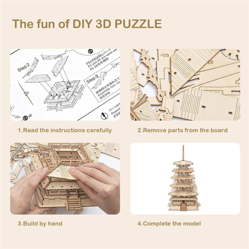 275pcs DIY 3D Wooden Puzzle Game Assembly Constructor Toy - Image 5