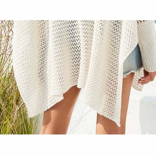 Womens Boxy Batwing Open Knit Sweater - Image 6