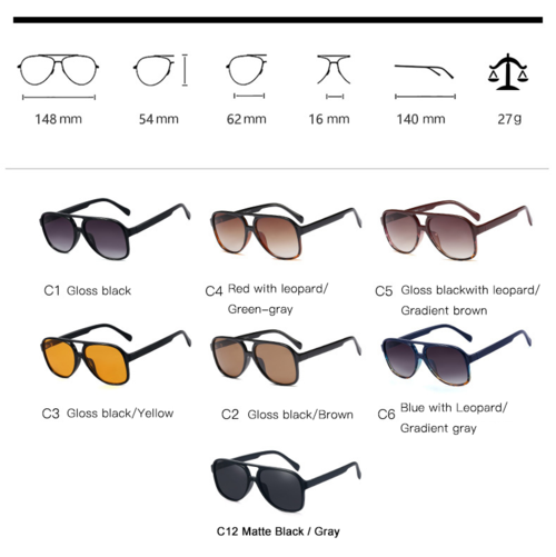 Vintage Retro Oversized Women Fashion Sunglasses - Image 2