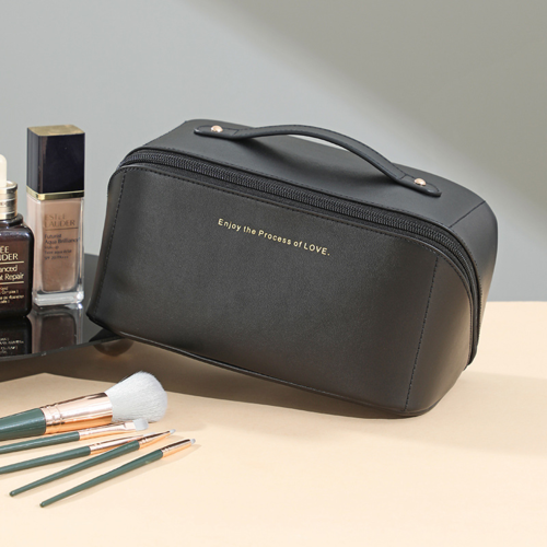 Cosmetic Bag Leather Makeup Organizer Female Toiletry Kit Bags - Image 4