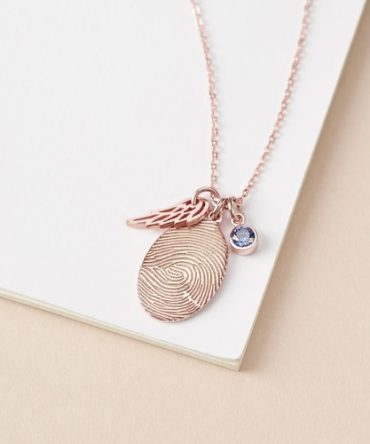 Fingerprint Necklace, Fingerprint Jewelry With Birthstone