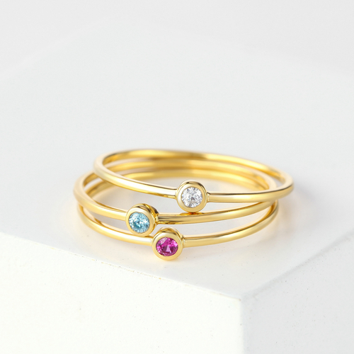 Mom Birthstone Ring, Children Birthstone Ring, Birthstone Jewelry - Image 4