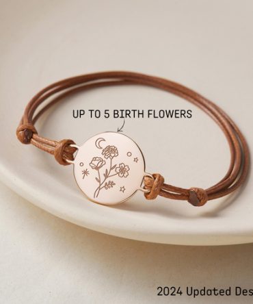 Combined Birth Month Flower Bracelet, Birthflower Gift,Mother Bracelet