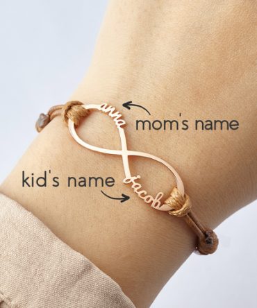 Mom Bracelet With Kids Names, Infinity Bracelet With Names,Mom Jewelry