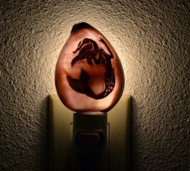 Carved Purple Mermaid Shell Nightlight