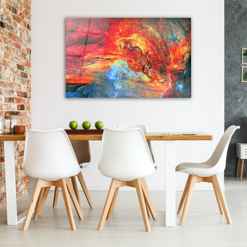 Glass Wall Art Abstract red and blue painting Large Print Wall Art - Image 6