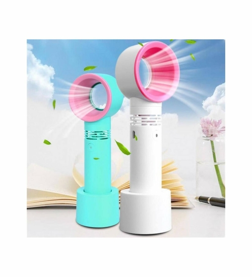 Rechargeable USB Bladeless Fan Portable Handheld Cooling Desk Mini Fan - Image 2