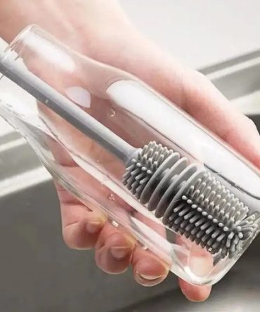 Silicone Milk Bottle & Cup Brush – Long Handle Glass Cleaner