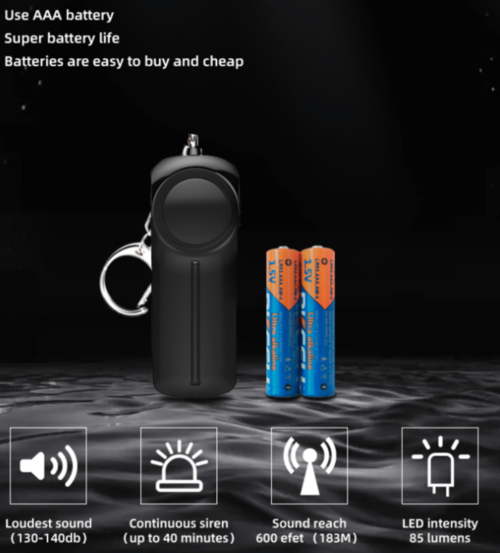 Self Defence Personal Alarm Keychain with LED Light - Image 6