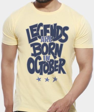 Legends Are Born In October - Half Sleeve T shirt