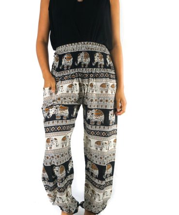 Black ELEPHANT Pants Women Boho Pants Hippie Pants Yoga