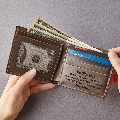 Wallet Gifts For Dad, Mens Leather Wallet, Dad Gift From Daughter - Image 5