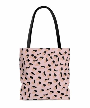 Pink Leopard Print Shopper Tote Bag Medium
