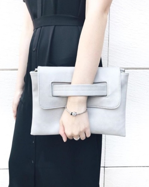 Womens Vegan Leather Envelope Clutch Bag - Image 2