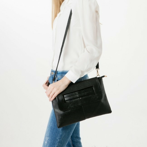Womens Vegan Leather Envelope Clutch Bag - Image 4