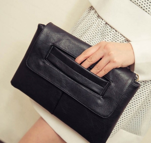 Womens Vegan Leather Envelope Clutch Bag - Image 6