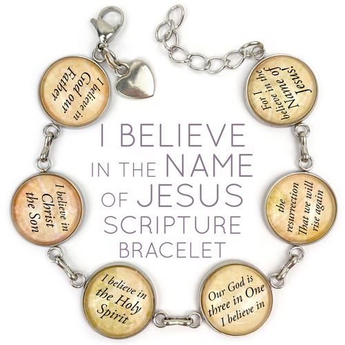 I Believe In the Name of Jesus – Apostle's Creed Glass Charm Stainless - Image 2