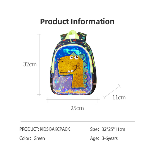 Dinosaur Children's Backpack Sequins - Image 6