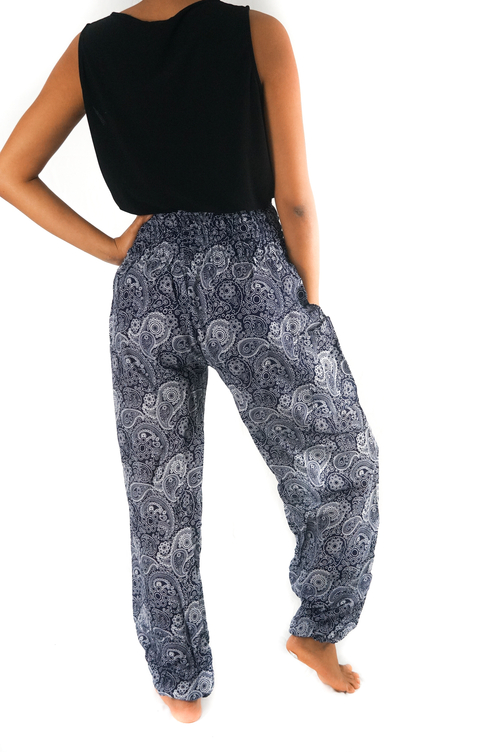 Black Paisley Pants Women Boho Pants Hippie Pants Yoga - Image 4