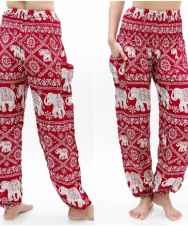 Burgundy ELEPHANT Pants Women Boho Pants Hippie Pants Yoga