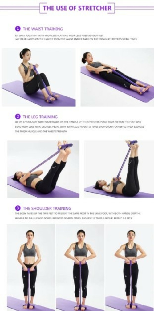 Portable Fitness Resistance Band with Pedal - Image 3
