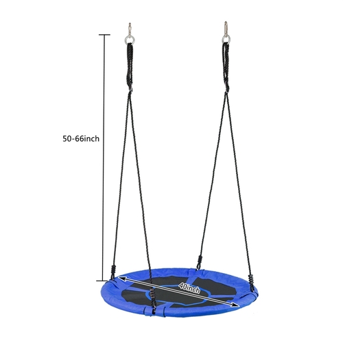 40" Kids Outdoor Round Net Hanging Rope Nest Tree Swing - Image 6