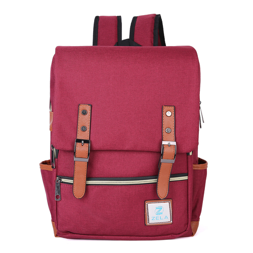 Slim Backpack,College,School &Business Fits 15-inch Laptop-Wine Red - Image 4