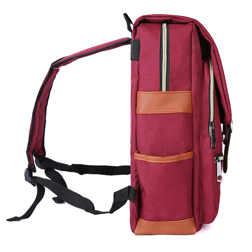 Slim Backpack,College,School &Business Fits 15-inch Laptop-Wine Red - Image 5