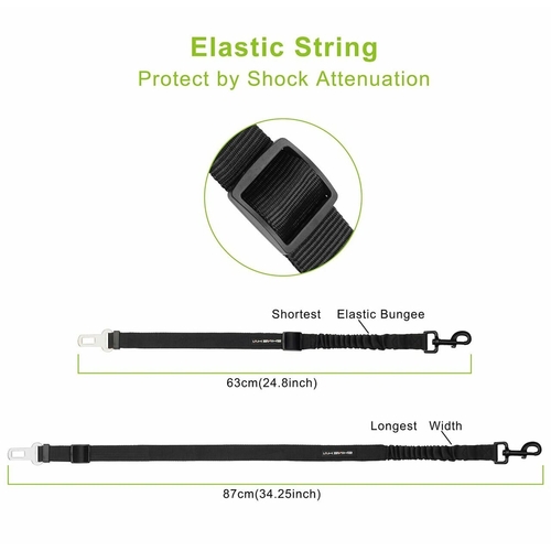 2 Pack Adjustable Dog Harness For Car Seatbelt Connector Restrain - Image 3
