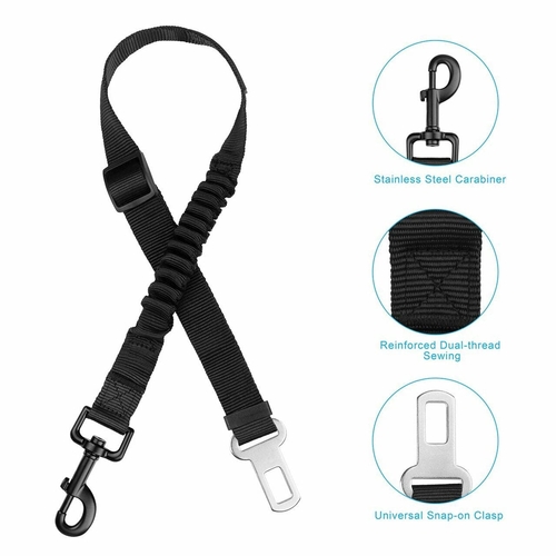 2 Pack Adjustable Dog Harness For Car Seatbelt Connector Restrain - Image 4