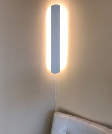 3"W Solid Wood Hover Plank Corner/Wall Accent Light Plug-In  Almond