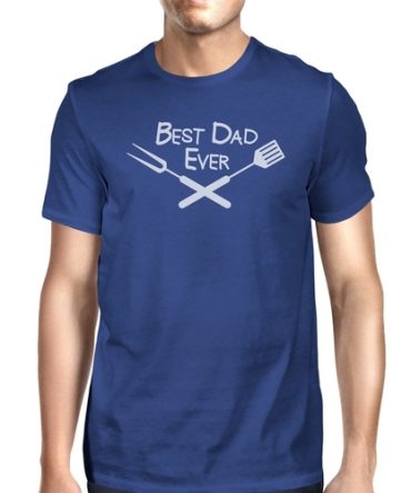 Best Bbq Dad Mens Blue Graphic Tee For Barbeque