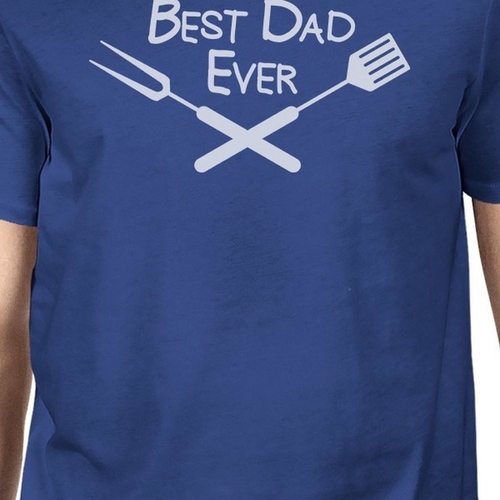 Best Bbq Dad Mens Blue Graphic Tee For Barbeque - Image 2